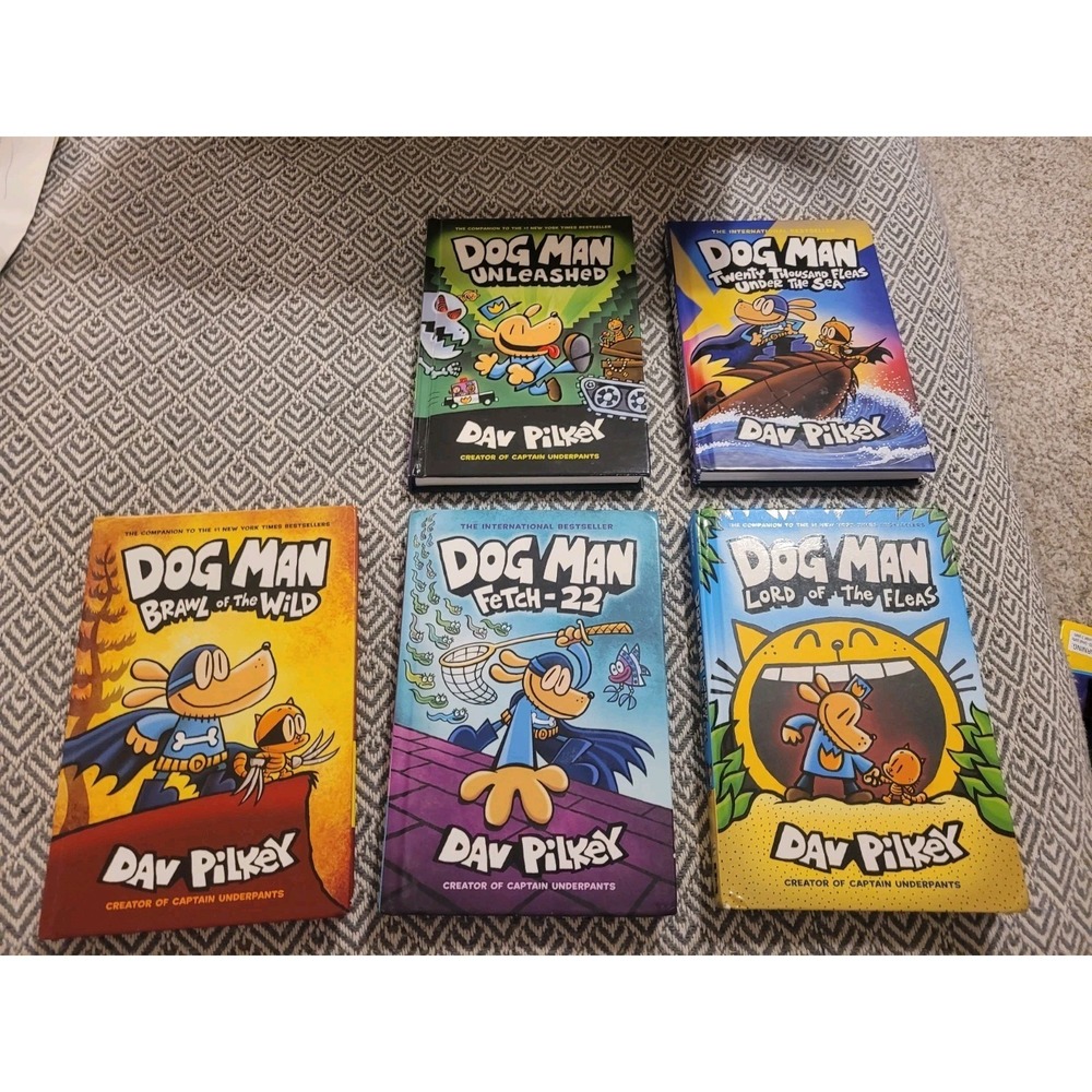 5 Hardcover- Dog Man Books- By Dave Pilkey